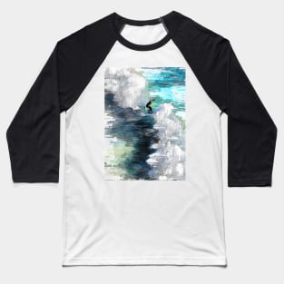 Surfer In Between The Wave Baseball T-Shirt